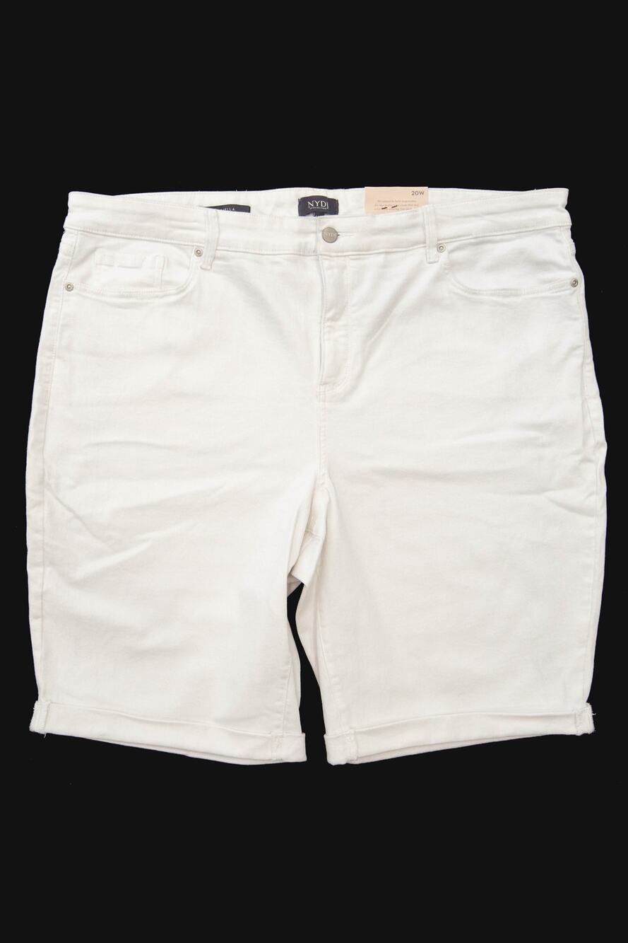 New NYDJ Plus Size Briella Roll Cuff Short In Optic White Plus Size 20